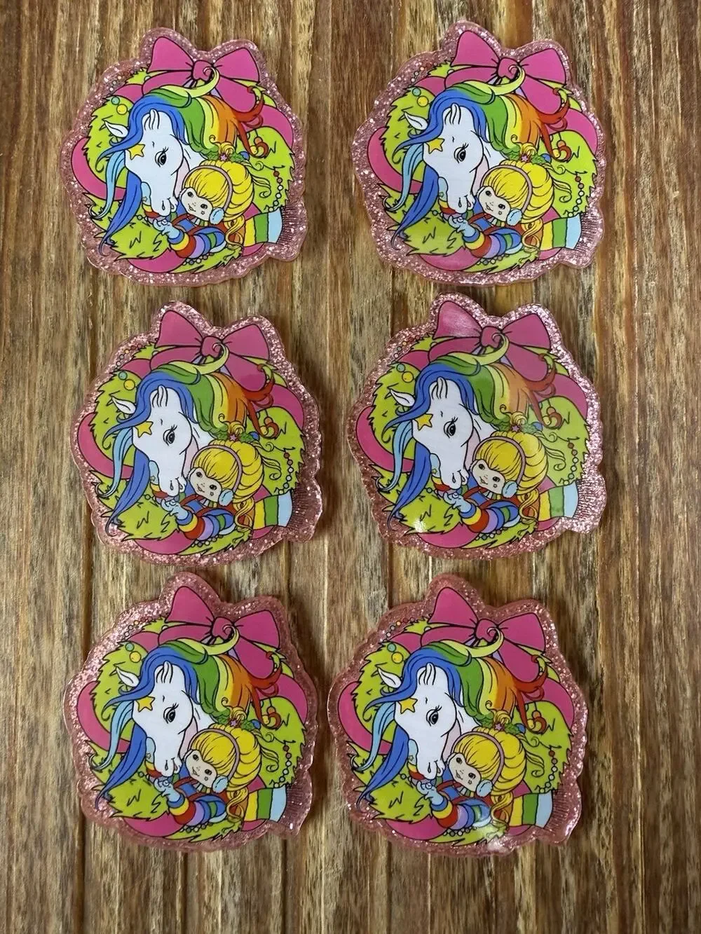 6 Pc Rainbow Brite Acrylic Flatbacks